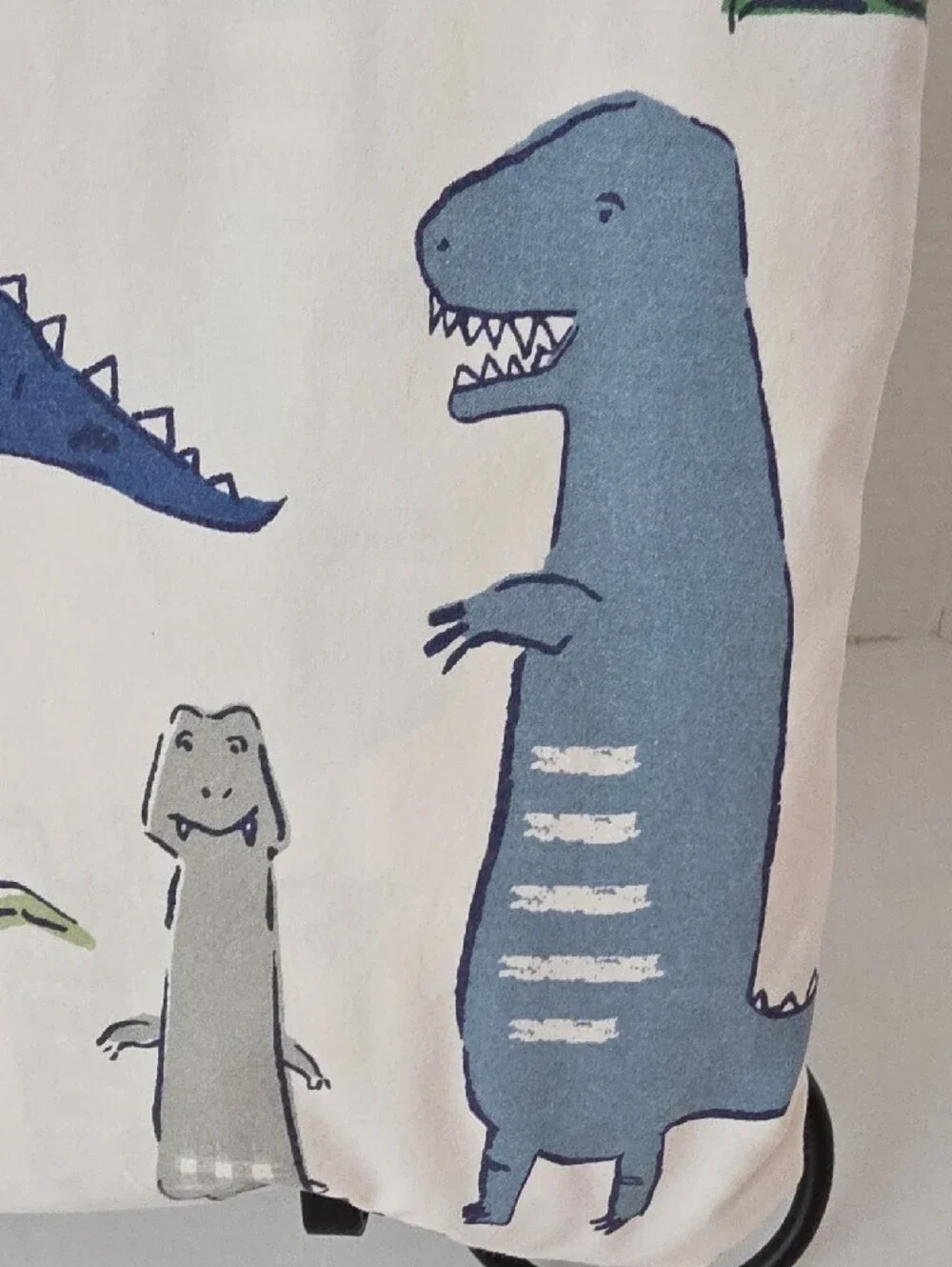 Pottery Barn Kids Green Blue Gray Dinosaur Cotton Twin Fitted Sheet